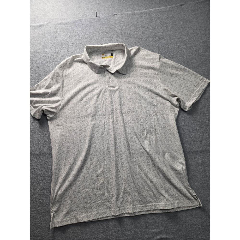 Nicklaus Mens XXL Eco Choice Golf‎ Polo Shirt Grey Geometric Floral TA326